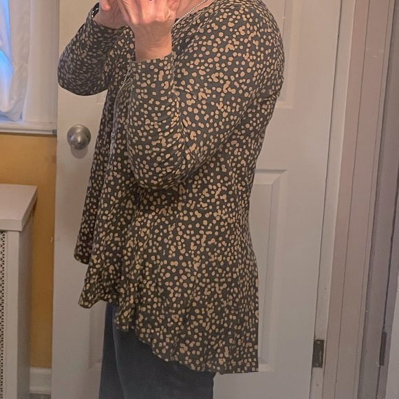 Isaac Mizrahi Live! Dot Printed Trapeze Hem Top - Picture 11 of 12